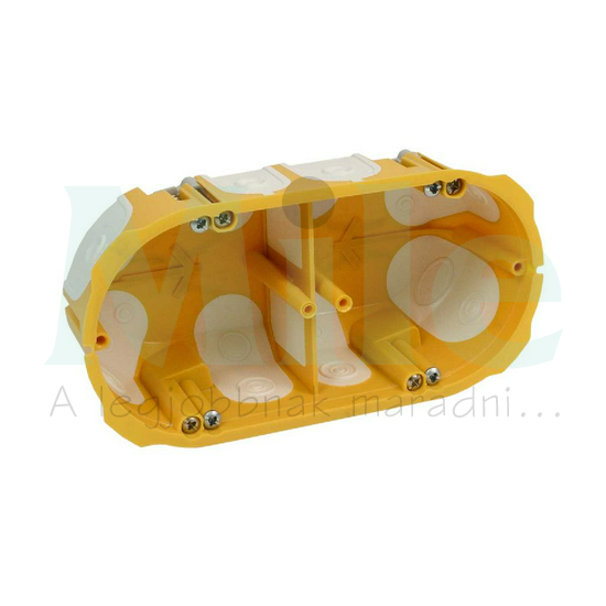 Gipszkarton szerelvénydoboz gumis 2-es ovális 138mmx 68mm x műanyag sárga csavarral KPL KOPOS